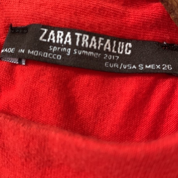 ZARA TRAFALUC size 6 orange off shoulder bodycon blouse - Picture 8 of 10